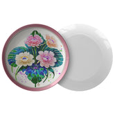 Floral print plate for Dinner printed Plate Microwave safe cutlery watercolor print kitchenware Watercolor painting dinnerware.