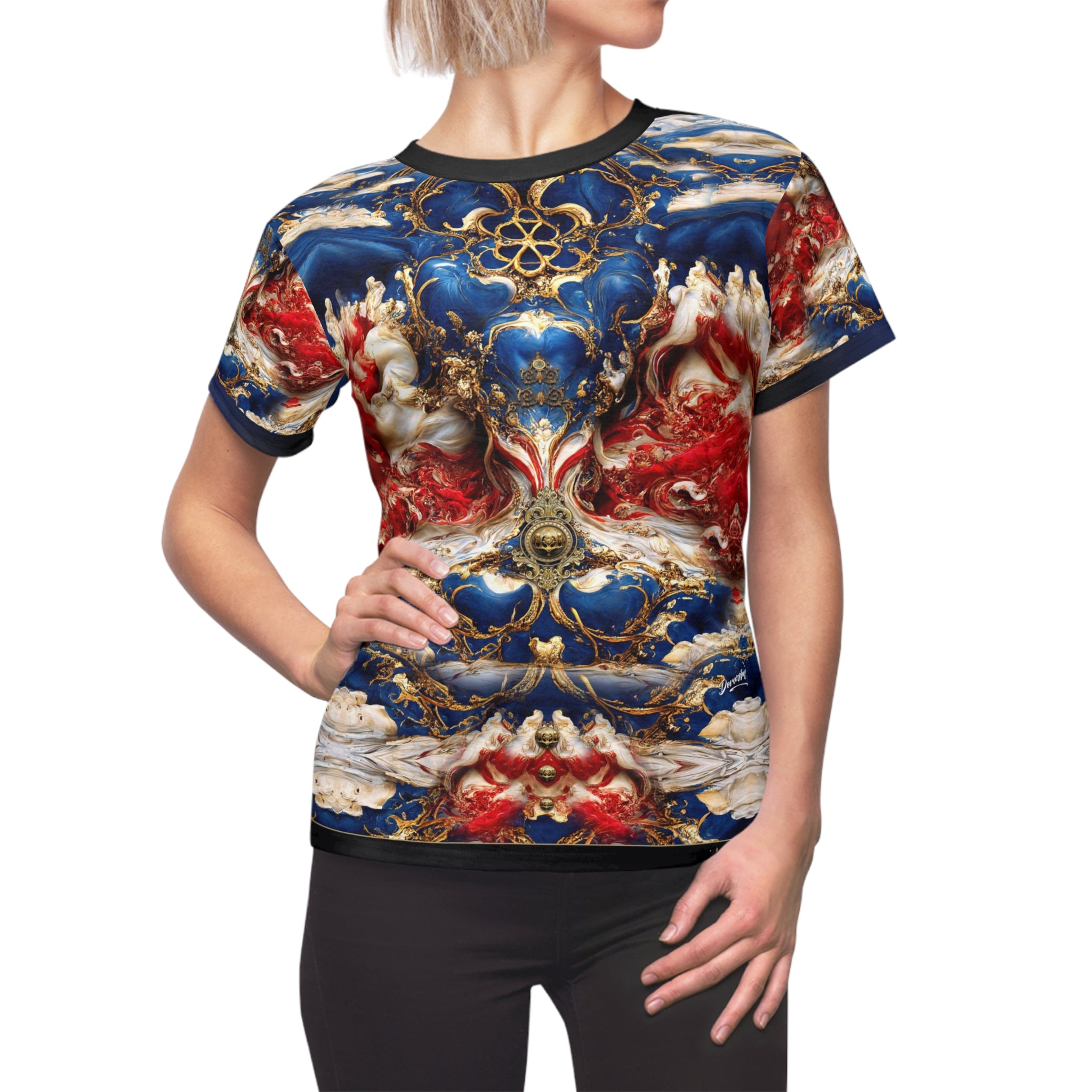US Veterans T-Shirt Unisex All over Print Tee USA Patriots Tee Blue and Red T-Shirt | D20154
