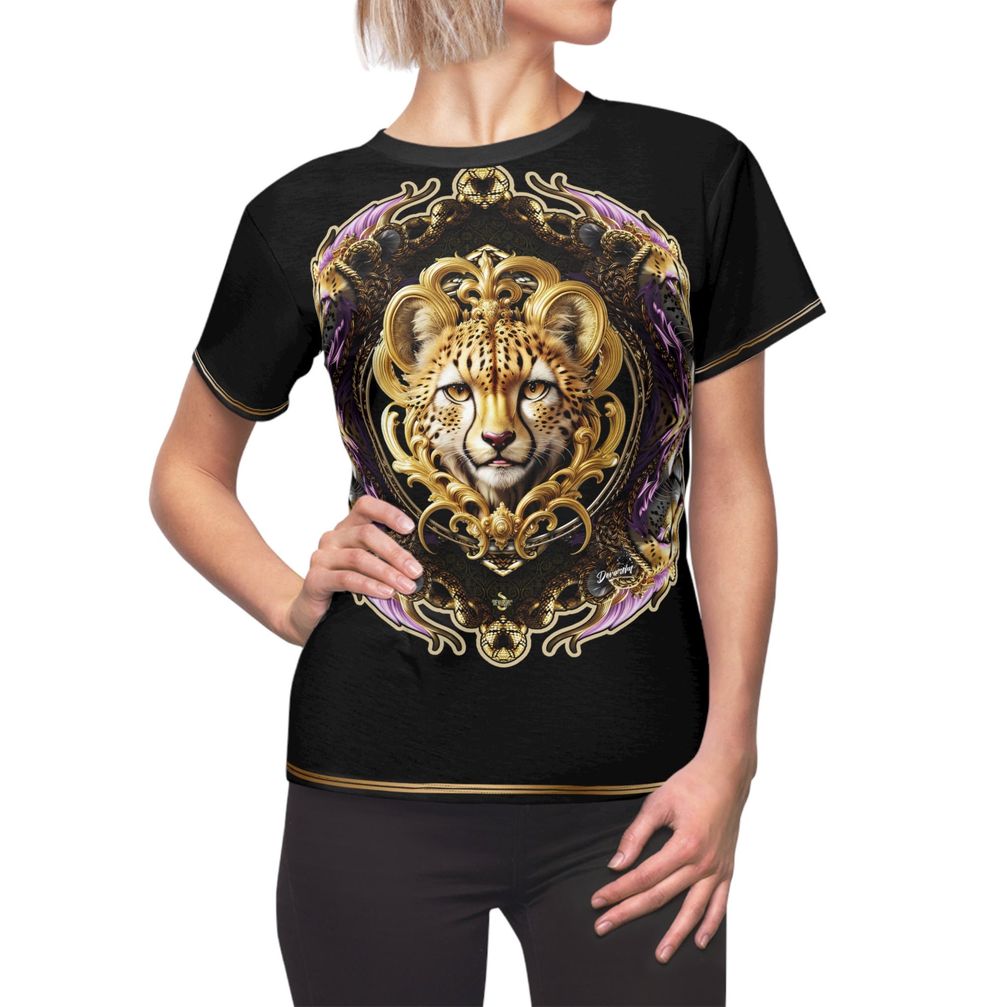 Prince Cheetah T-Shirt Unisex All Over Print Tee Baroque Cheetah Unisex T-Shirt