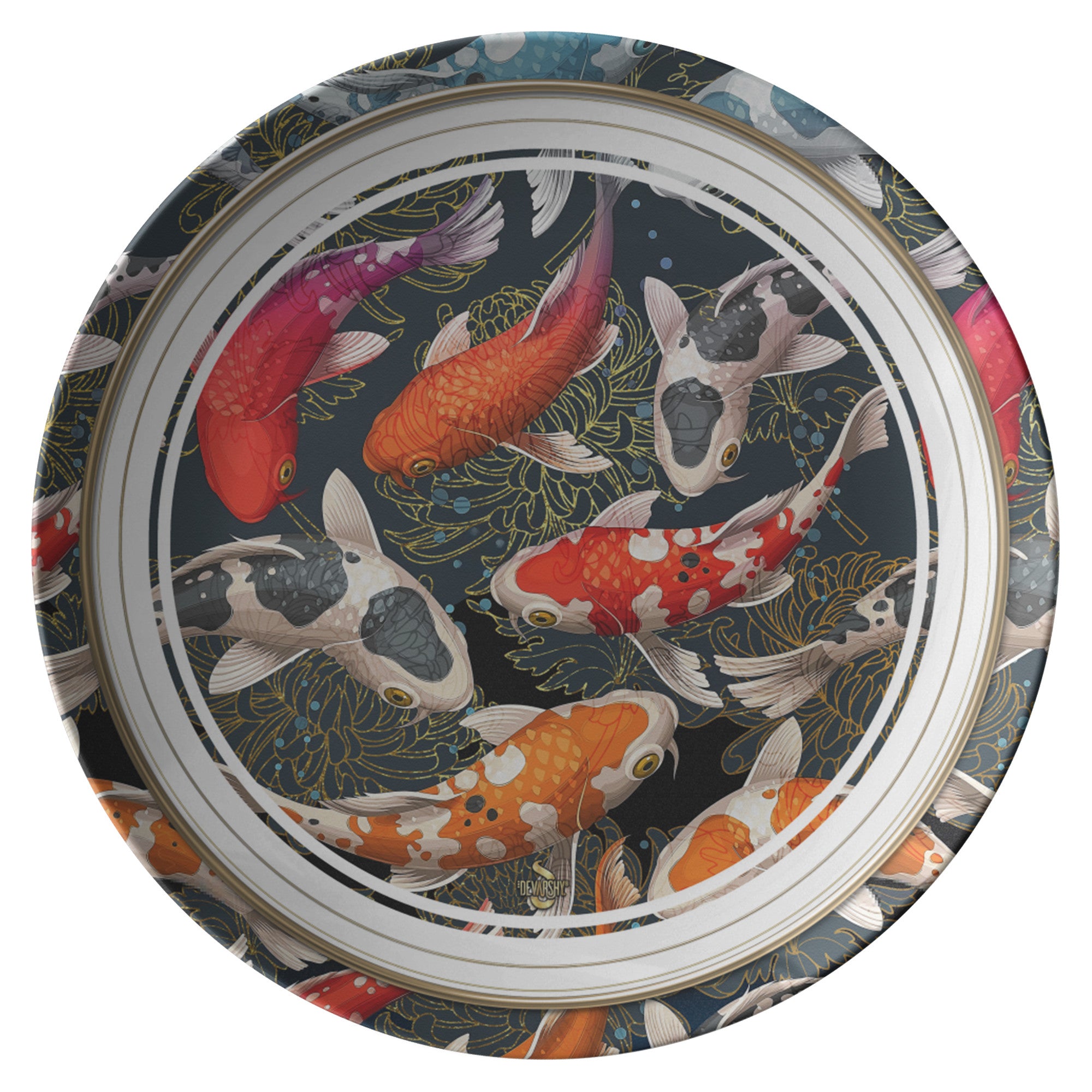 Japanese Koi Fish Plate 10" ThermoSāf | Microwave/ Dishwasher Safe Plates | RB0097