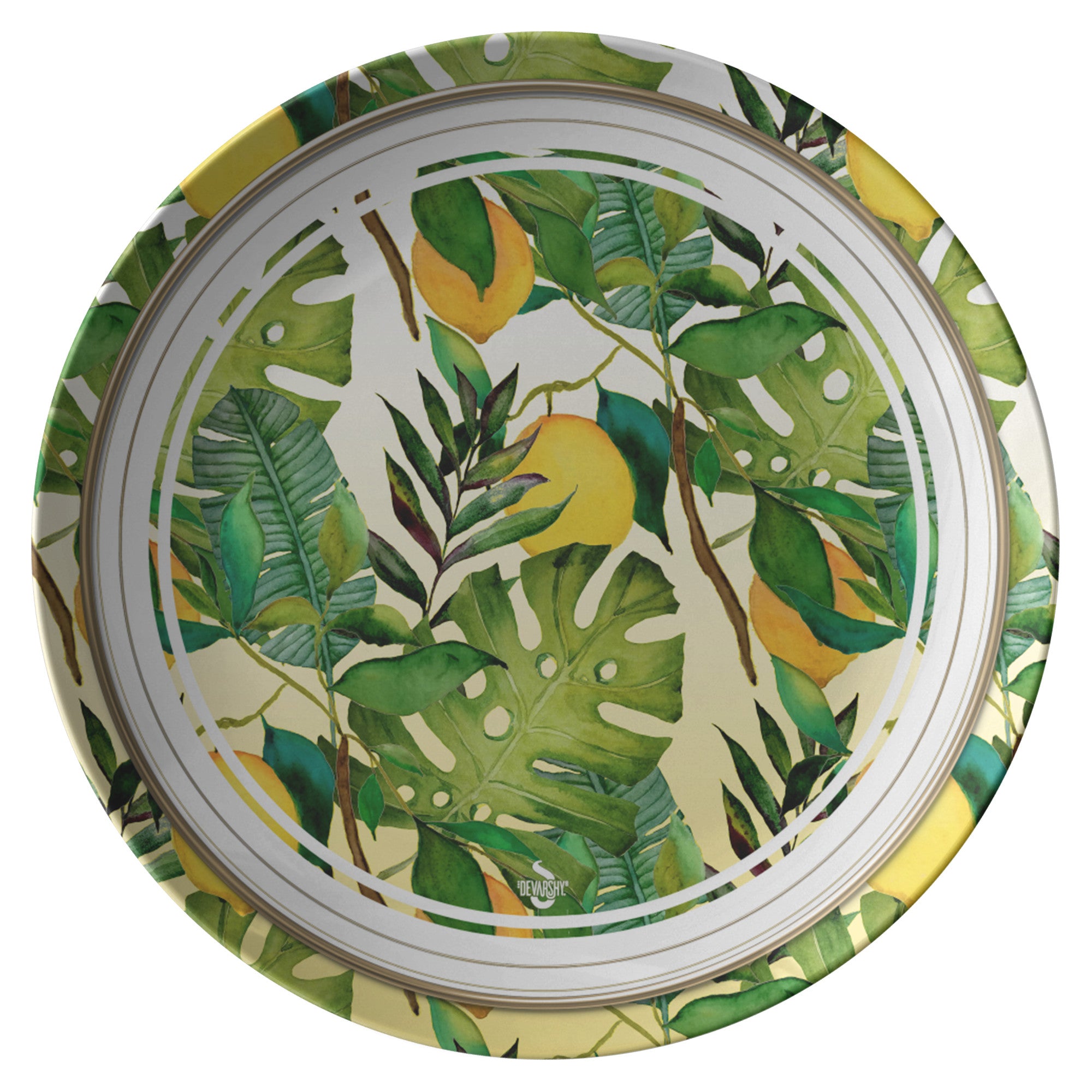 Monstera Tropical Print Plate ThermoSāf | Microwave/ Dishwasher Safe Crockery | 11186