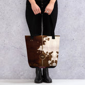 Cow Print Tote Bag Canvas Handbag Cow Skin Bag Cowhide Tote Bag in 3 Sizes | 11000