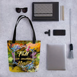 Eye-Catching Floral Tote Bag, Shopper's Handbag, Canvas Tote Bag, Yellow Florals Bag | FSN02