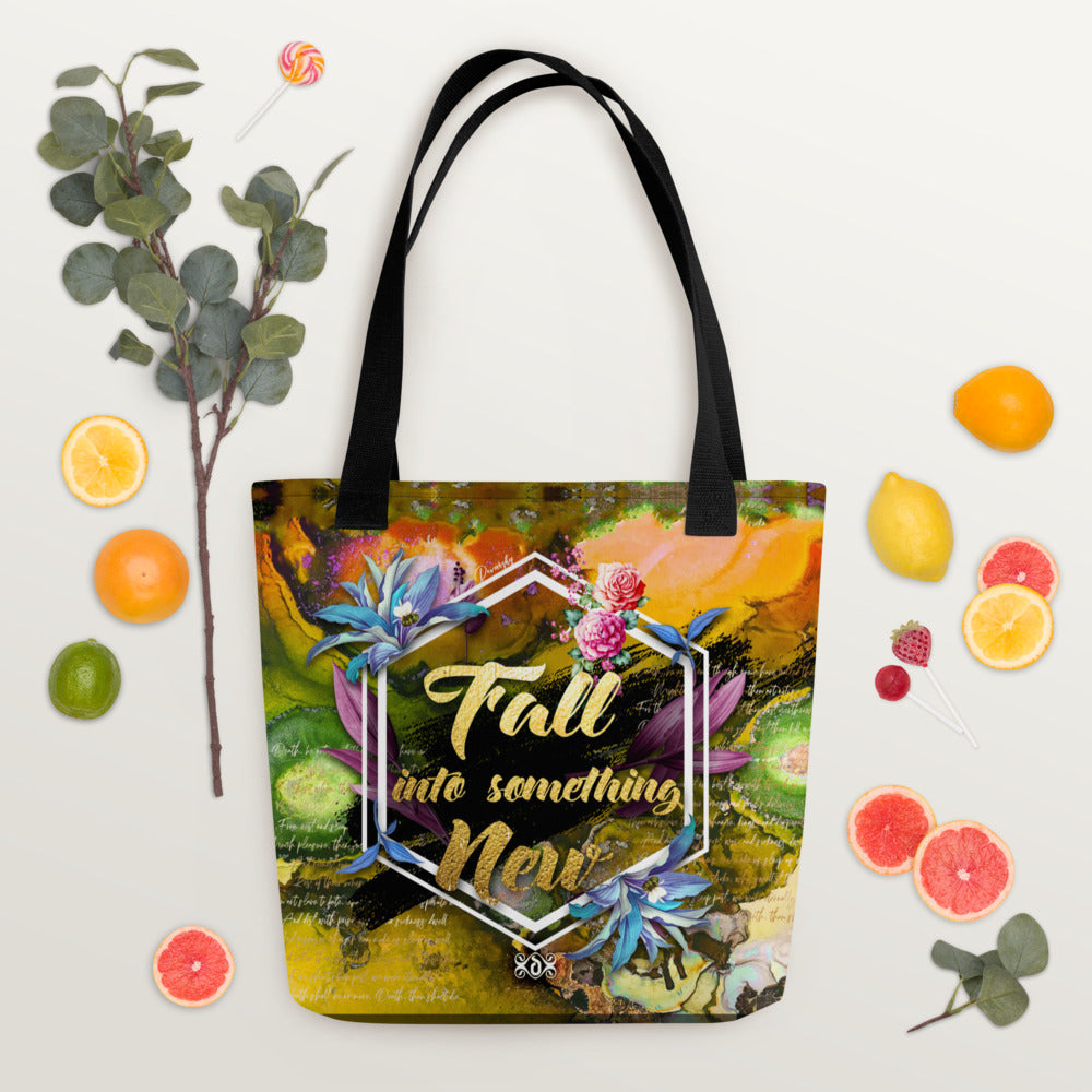 Eye-Catching Floral Tote Bag, Shopper's Handbag, Canvas Tote Bag, Yellow Florals Bag | FSN02