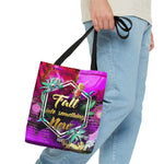 Violet Floral Print Bag, Spring Vibes Tote Bag, Floral Print Hand Bag, Fuchsia Canvas Handbag | FSN03