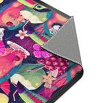 Magenta Tropical Birds Area Rug, Available in 3 sizes | D20023