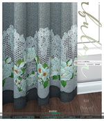 Decorative Floral Grey PREMIUM Curtain Panel, Made to Order on 12 Fabric Options - 10001A