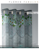 Decorative Floral Grey PREMIUM Curtain Panel, Made to Order on 12 Fabric Options - 10001A
