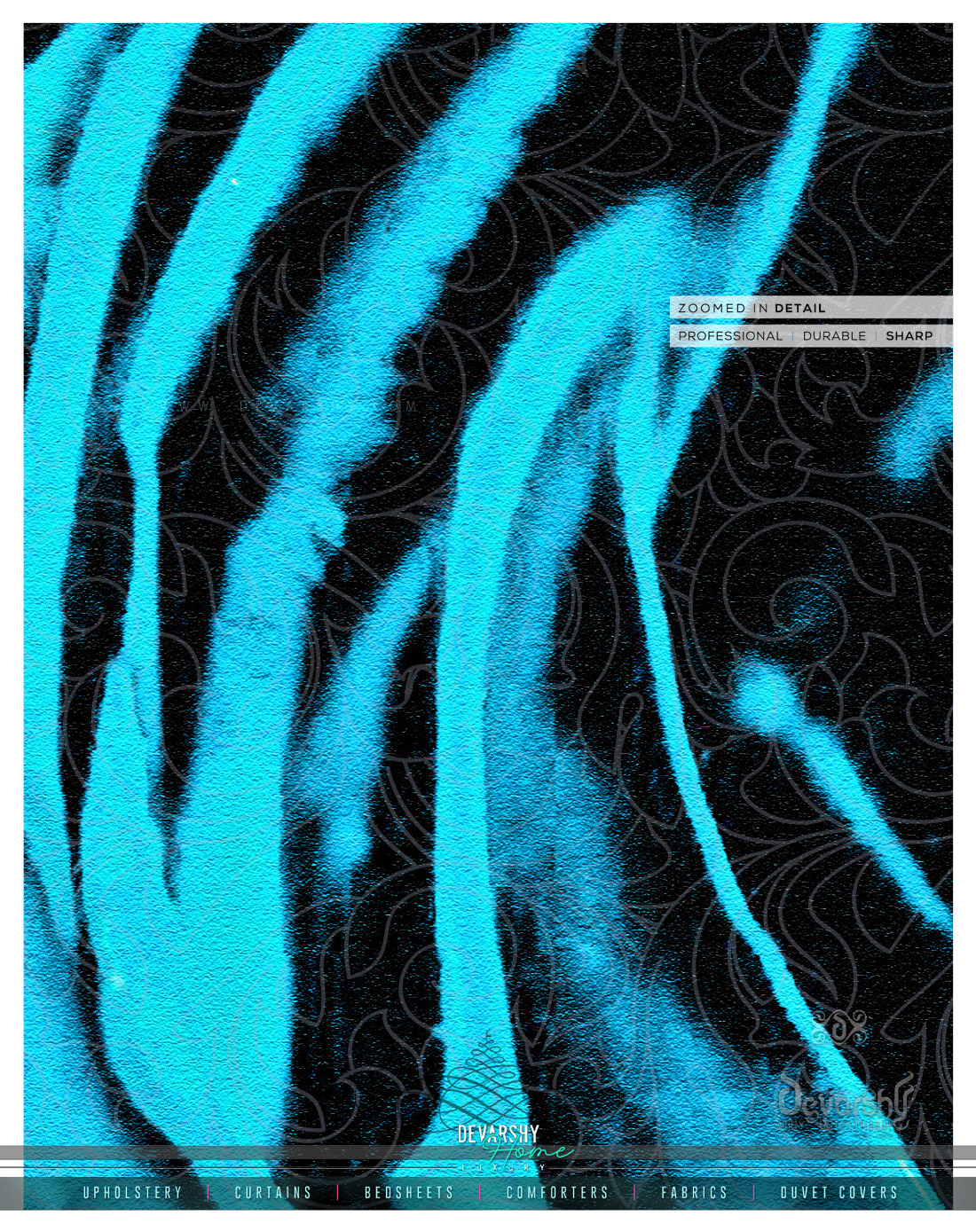 Turquoise Floral Print PREMIUM Curtain Panel. Available on 12 Fabrics. Made to Order. 10003B