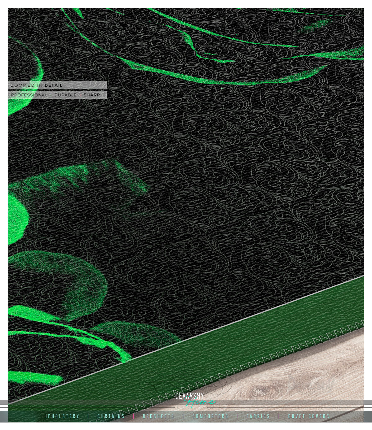 Green Rose Area Rug, Available in 3 sizes |10003E
