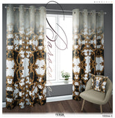 Golden Baroque Black and White PREMIUM Curtain. Available on 12 Fabrics. Heavy And Sheer. 100044E