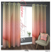 Peach Nazca Lines Printed PREMIUM Curtain Panel. Available on 12 Fabrics. Heavy & Sheer. 100047D