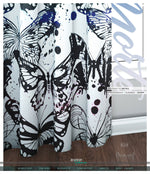 Painted Butterflies PREMIUM Curtain Panel. Available on 12 Fabrics. Made to Order. 10006B