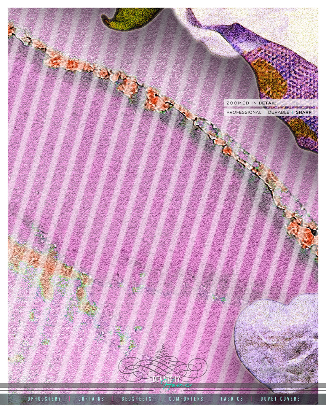 Pink Abstract Floral PREMIUM Curtain Panel. Available on 12 Fabrics. Made to Order. 10008B