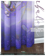 Abstract Orchid Floral PREMIUM Curtain Panel. Available on 12 Fabrics. Made to Order. 10008E