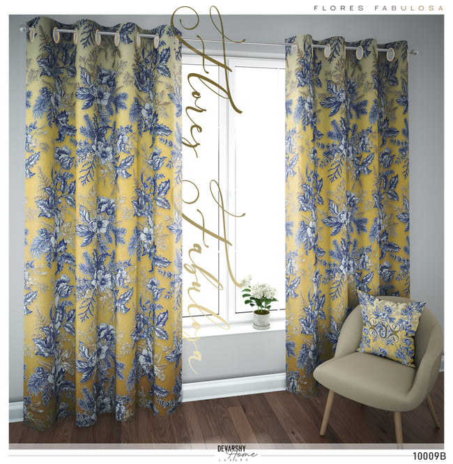 Mistletoes Florals PREMIUM Curtain Panel. Available on 12 Fabrics. Made to Order. 10009B