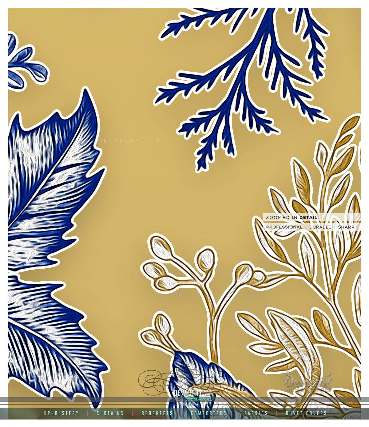 Mistletoes Florals PREMIUM Curtain Panel. Available on 12 Fabrics. Made to Order. 10009B