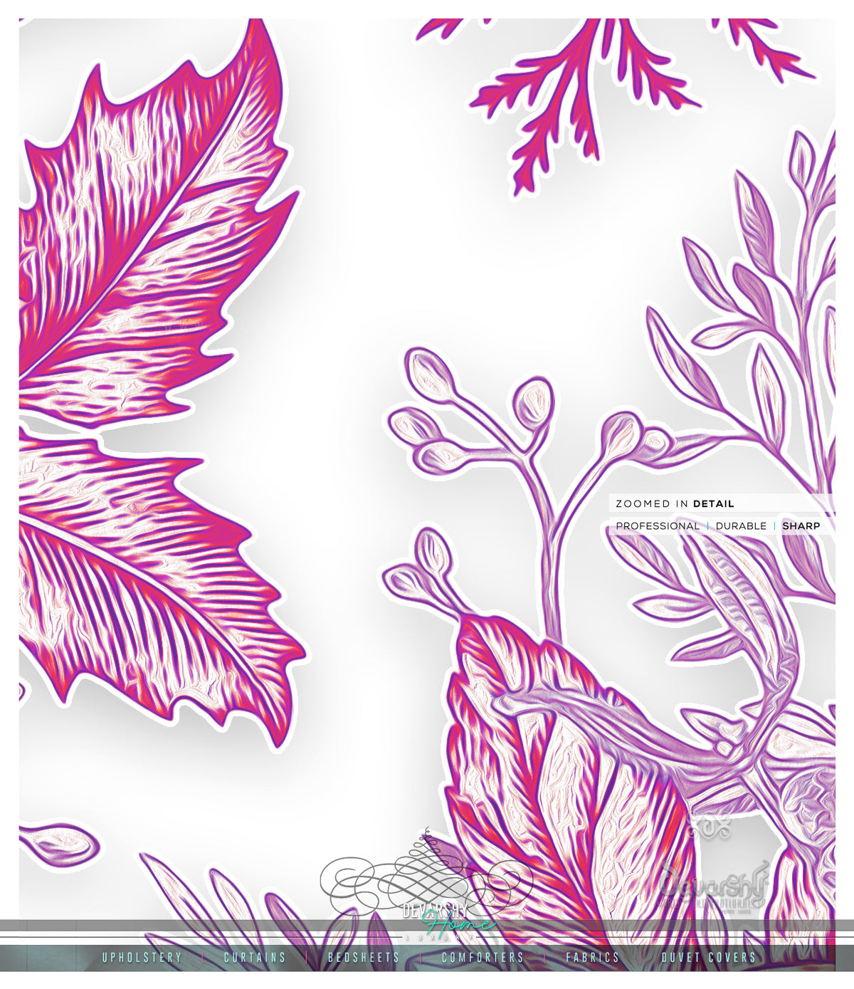Mistletoes Pink Florals PREMIUM Curtain Panel. Available on 12 Fabrics. Made to Order. 10009D