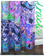 Blue Marbling Art PREMIUM Curtain Panel. Available on 12 Fabrics. Made to Order. 100114