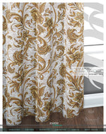 Gold Floral White PREMIUM Curtain Panel, Made to Order on 12 Fabric Options - 100120