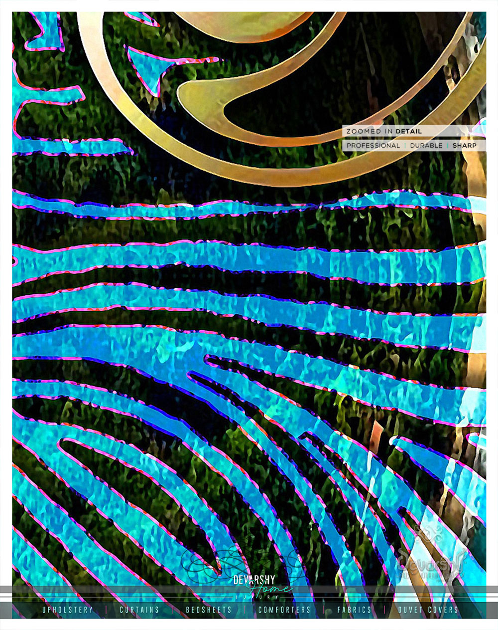 Decorative Swirls Art Nouveau PREMIUM Curtain Panel. Available on 12 Fabrics. Made to Order. 100145