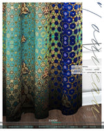Ornate Gold Art Nouveau PREMIUM Curtain Panel. Available on 12 Fabrics. Made to Order. 100148
