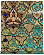 Ornate Gold Art Nouveau PREMIUM Curtain Panel. Available on 12 Fabrics. Made to Order. 100148