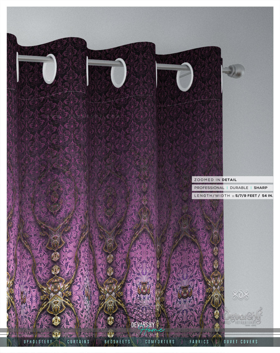 Pink Pattern PREMIUM Curtain Panel. 12 Fabric Options. Made to Order. Heavy And Sheer. 100158A