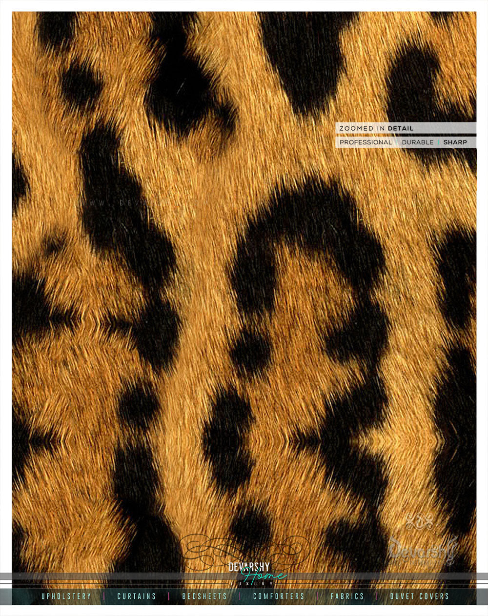 Leopard Print PREMIUM Curtain Panel. Available on 12 Fabrics. Heavy & Sheer. Made to Order. 100167