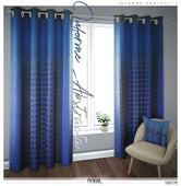 Blue Abstract Pattern PREMIUM Curtain Panel. Available on 12 Fabrics. Made to Order. 100170