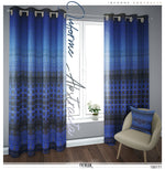 Abstract Blue PREMIUM Curtain Panel. Available on 12 Fabrics. Made to Order. 100171