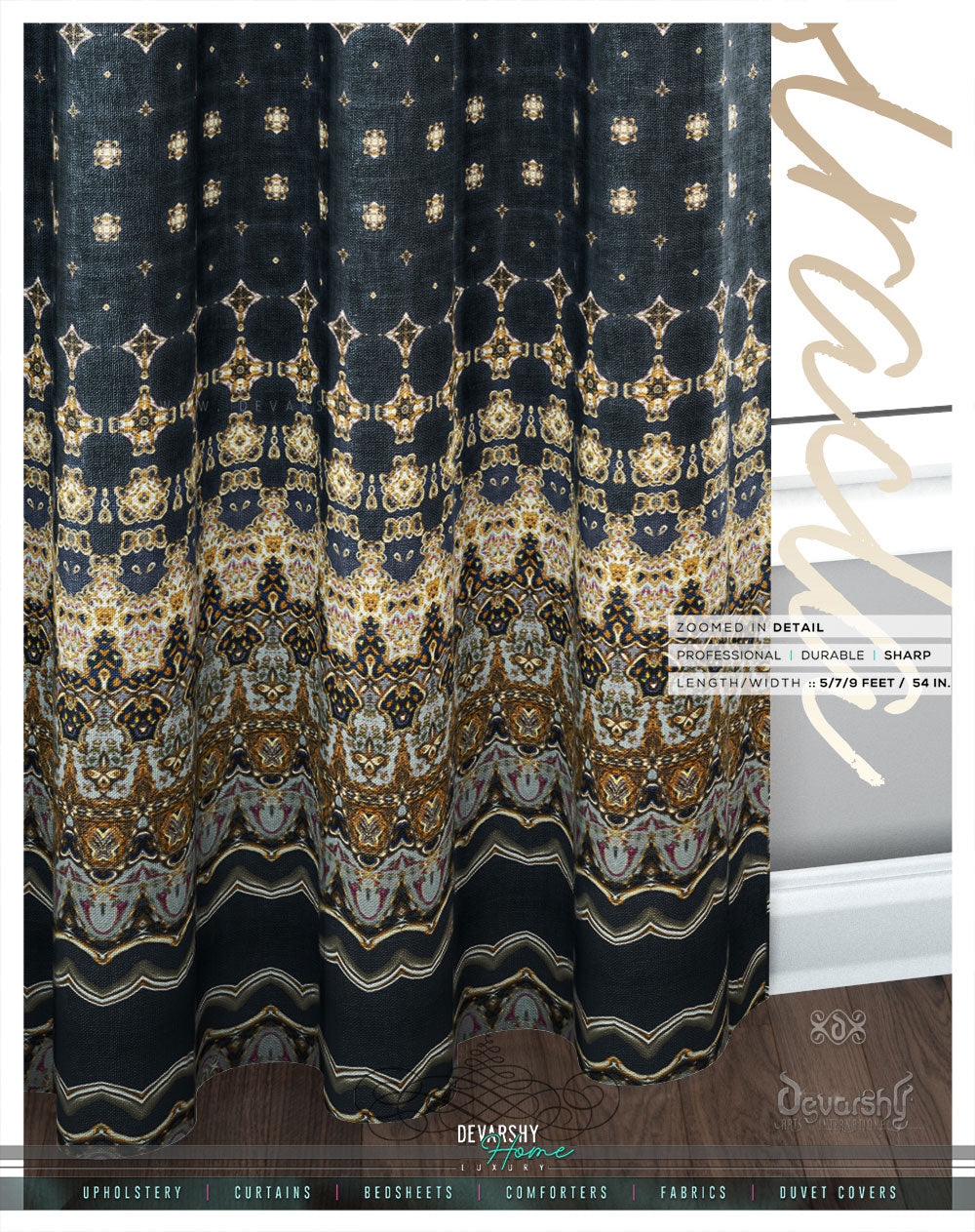 Abstract Stripes Pattern PREMIUM Curtain Panel. Available on 12 Fabrics, Sheer & Heavy, Made to Order. 100174