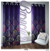 Violet Damask Pattern PREMIUM Curtain Panel. Available on 12 Fabrics, Heavy & Sheer, Made to Order. 100187
