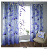 Lavender Painted Floral PREMIUM Curtain Panel. Available on 12 Fabrics. Made to Order. 10024