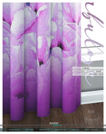 Fuchsia Painted Floral PREMIUM Curtain Panel. Available on 12 Fabrics. Made to Order. 10025