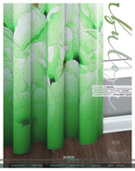 Emerald Green Painted Floral PREMIUM Curtain Panel. Available on 12 Fabrics. Made to Order. 10026