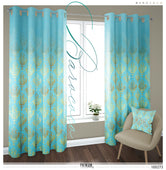 Aqua Damask PREMIUM Curtain Panel. Available on 12 Fabrics. Made to Order. 100273