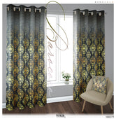 Ornate Damask Stripes PREMIUM Curtain Panel. Available on 12 Fabrics. Made to Order. 100277