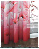 Red Painted Floral PREMIUM Curtain Panel. Available on 12 Fabrics. Made to Order. 10027