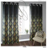 Dark Grey Damask PREMIUM Curtain Panel. 12 Fabric Options. Made to Order. Heavy And Sheer. 100281