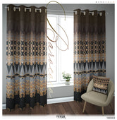 Golden Baroque Black PREMIUM Curtain Panel. Available on 12 Fabrics, Made to Order. 100303
