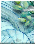 Organic Floral Print Aqua PREMIUM Curtain Panel. Available on 12 Fabrics. Made to Order. 100309