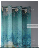 Organic Floral Print Aqua PREMIUM Curtain Panel. Available on 12 Fabrics. Made to Order. 100309