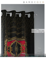 Opulence Of Sicily, Red Baroque PREMIUM Curtain. Available on 12 Fabrics. Made to Order. 100338