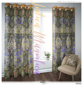 Green Paisley Print PREMIUM Curtain Panel. Available on 12 Fabrics. Made to Order. 100364
