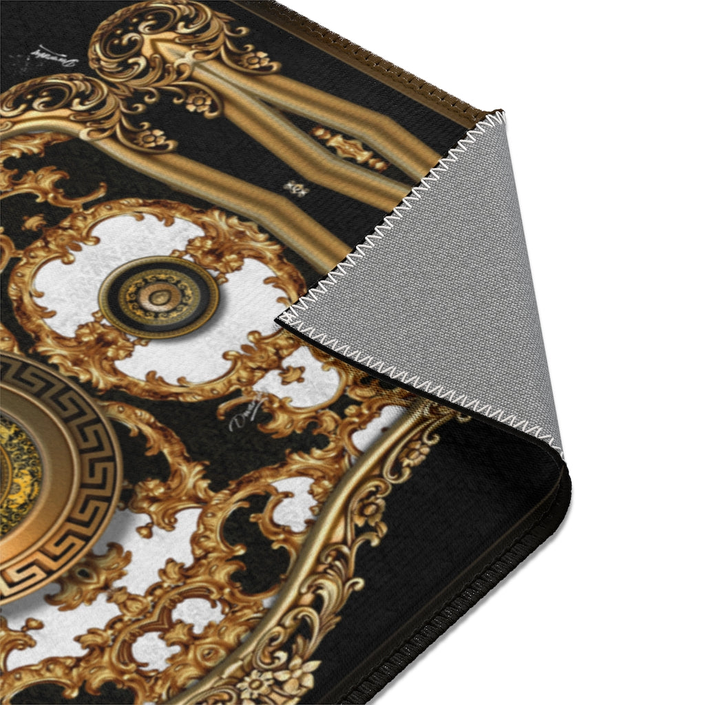 Opulence of Sicily Black Area Rug, Available in 3 sizes | 100337
