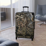 Deluge Marbling Suitcase 3 Sizes Carry-on Suitcase Brown Travel Luggage Hard Shell Suitcase | D20117