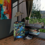 Blue Peacock Suitcase Carry-on Suitcase in 3 Sizes Peacock Print Luggage Hard Shell Suitcase | D20029