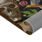 Embroidered Skulls Area Rug, Available in 3 sizes | D20045