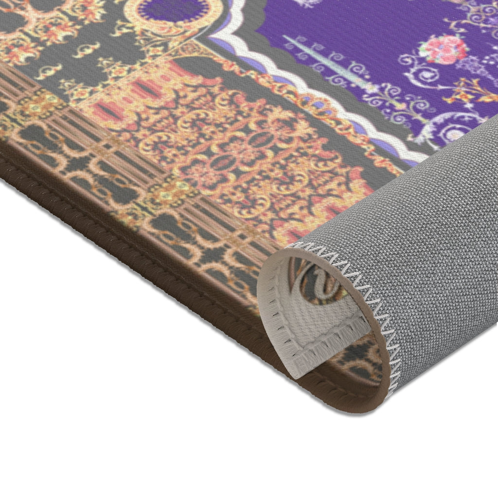 Purple Florals Area Rug, Available in 3 sizes | D20003